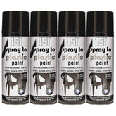 4X 151 Spray To Plastic Paint Black Gloss 400ml Spray Paint